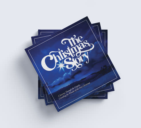The Christmas Story Family Experience hardcover book with a festive cover featuring illustrations from the nativity story.