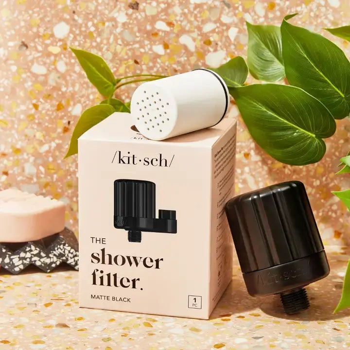 White twist-on shower filter with wrench and cartridge included