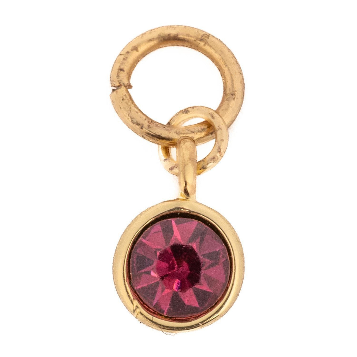 Silver-tone Thea Charm birthstone necklace featuring a January garnet stone in an oval setting.