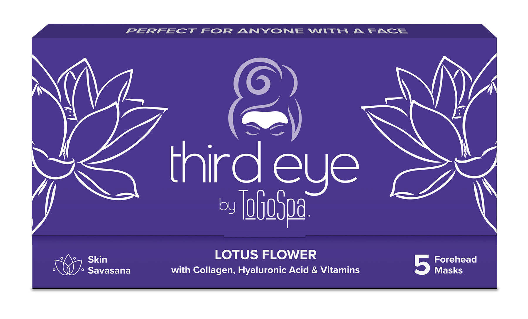 Hydrogel forehead mask with lotus flower design targeting frown lines