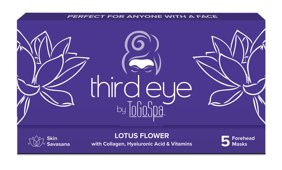 Hydrogel forehead mask with lotus flower design targeting frown lines