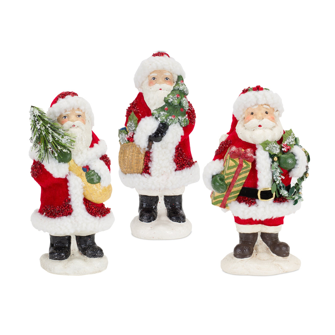 Santa Paper Pulp craft kit in red paper pulp with white trim.
