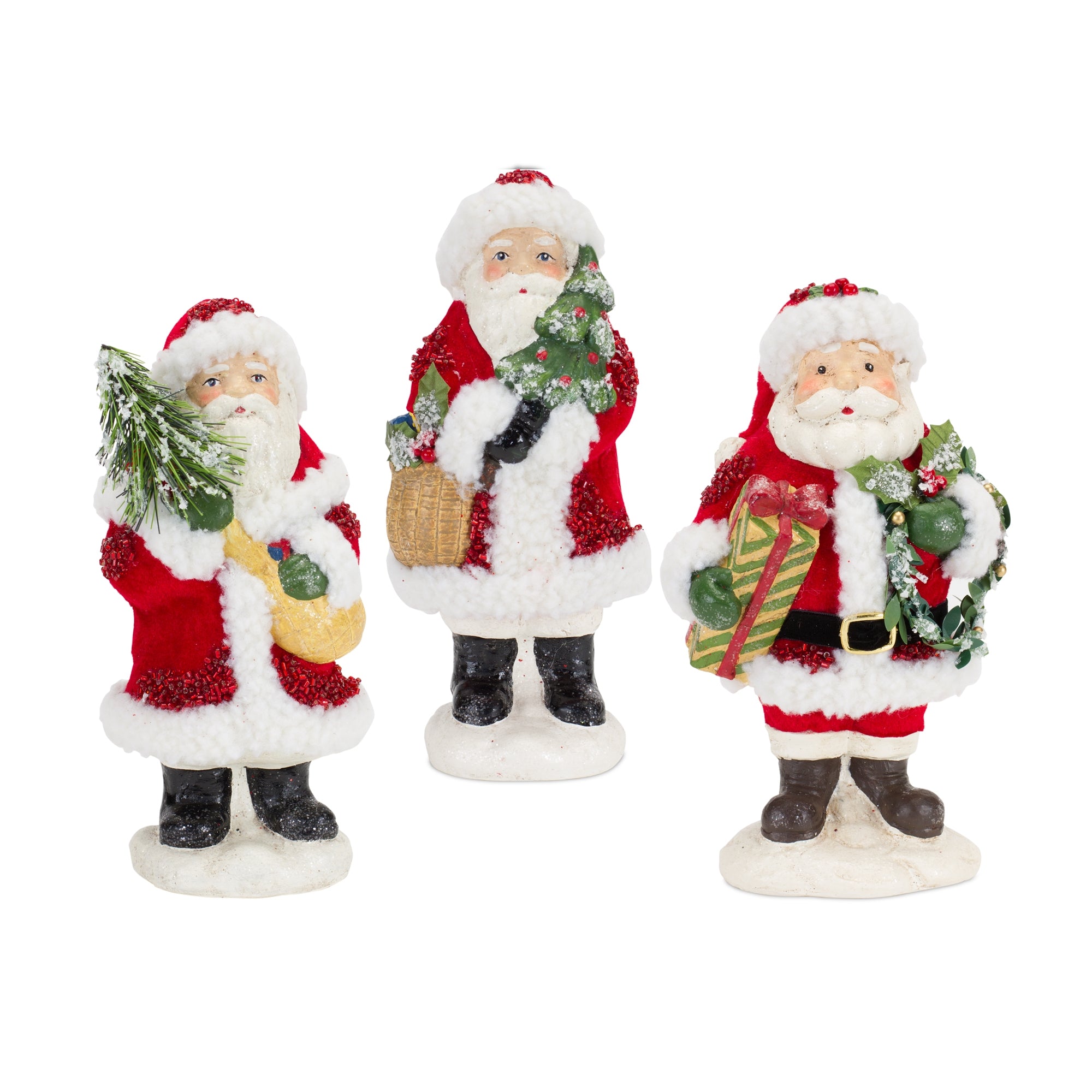 Santa Paper Pulp craft kit in red paper pulp with white trim.