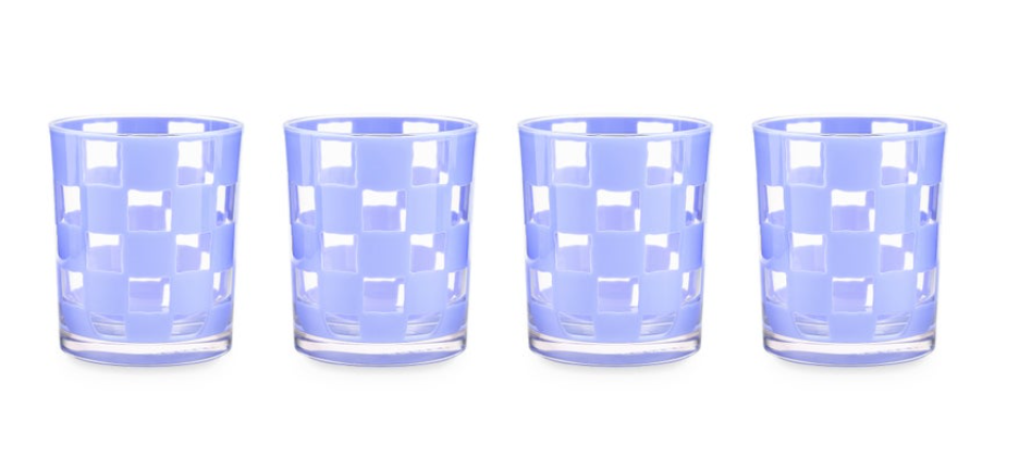 Check Acrylic Tumbler - Set Of 4