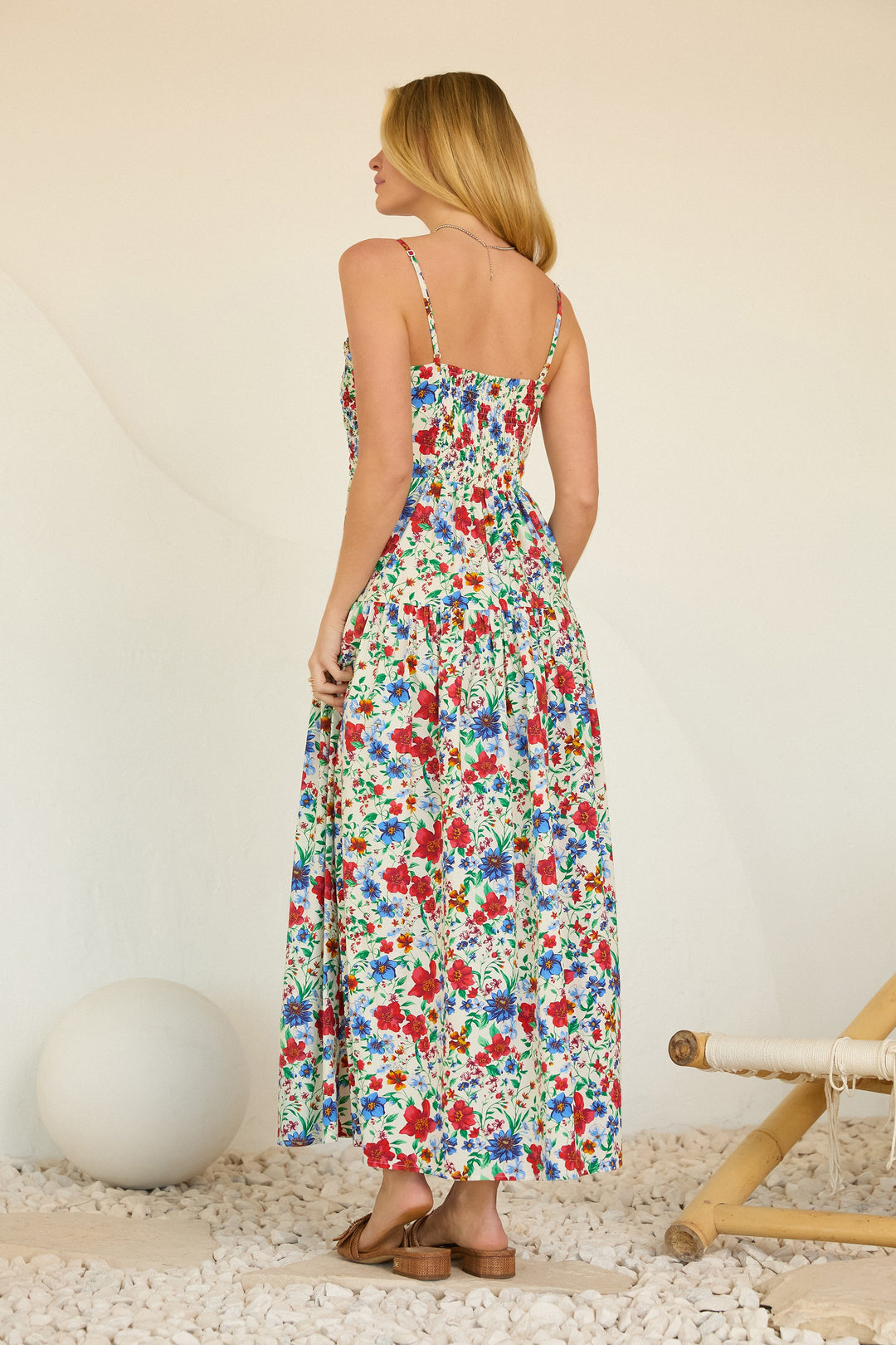 Eloise Floral Print Maxi Dress with Smocked Bust