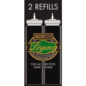 Two-pack of Cork Pops Legacy replacement cartridges for wine openers.