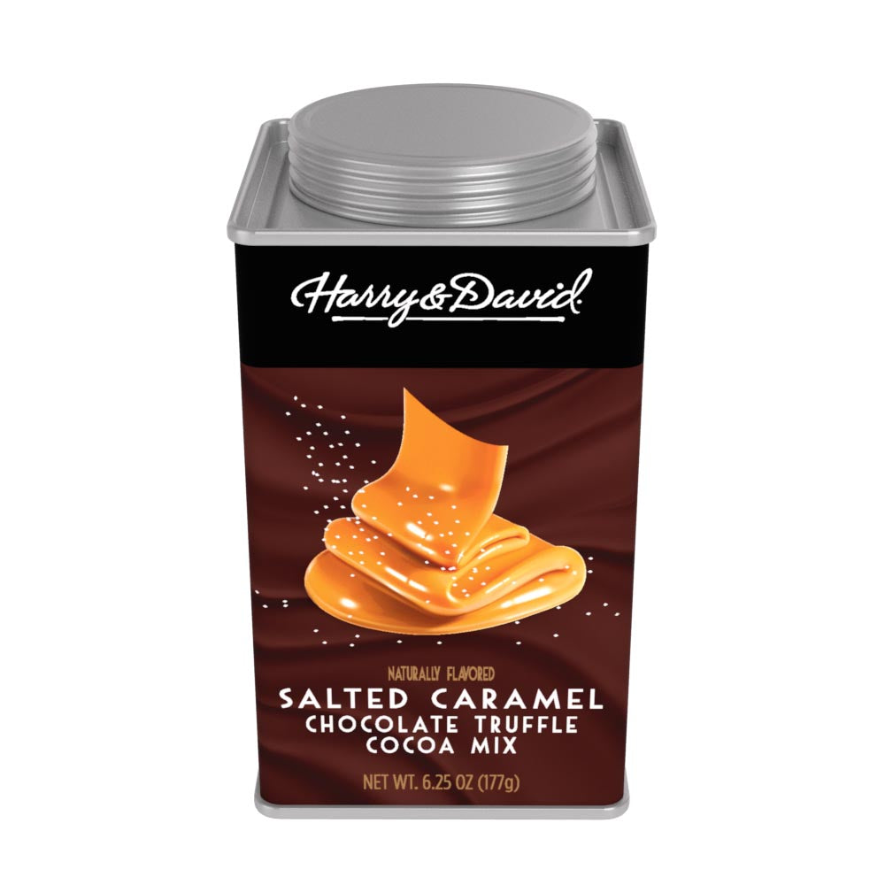 Harry & David Salted Caramel Chocolate Truffle Cocoa box with cocoa packaging