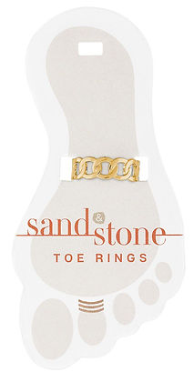 Sand-colored stone toe ring with a minimalist band design.