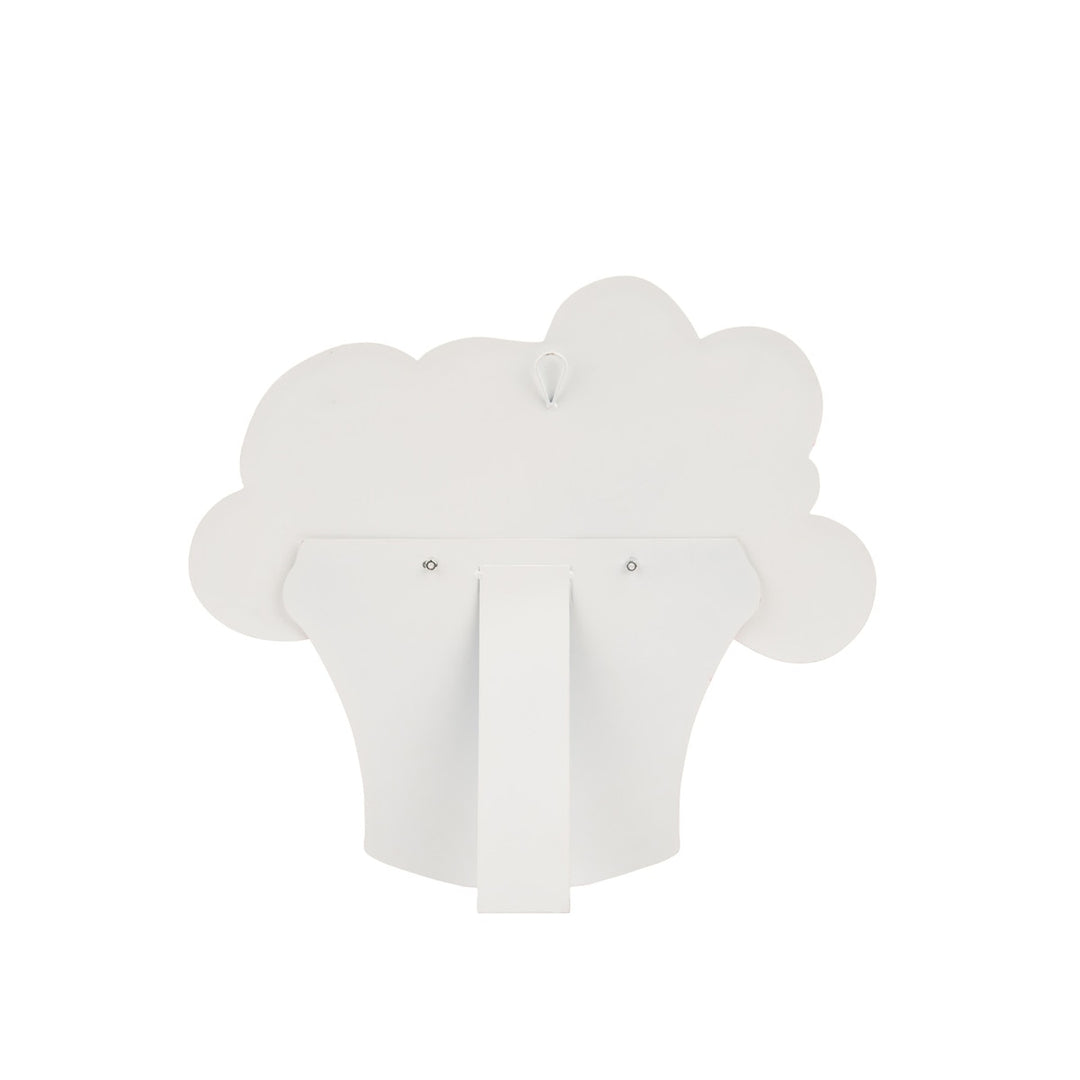 Be Sweet cupcake-shaped cake topper with pink frosting swirls on a white base.