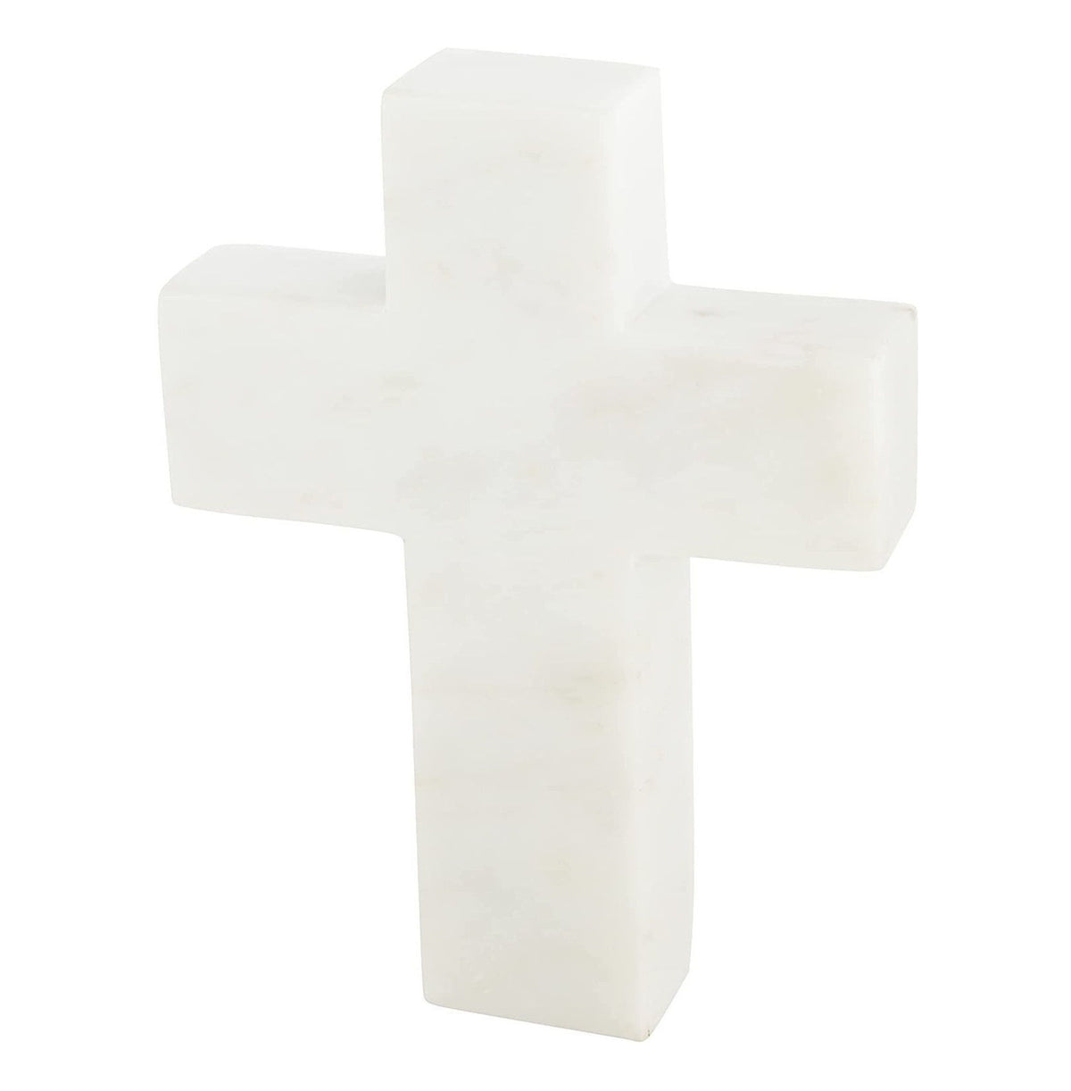 Marble cross measuring six by four-and-a-half inches with a smooth polished finish.