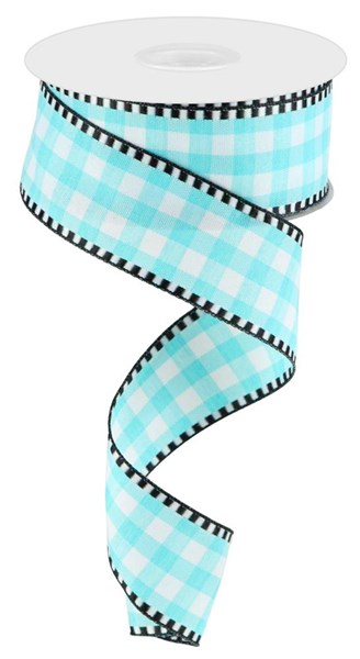 White fabric with black gingham check pattern