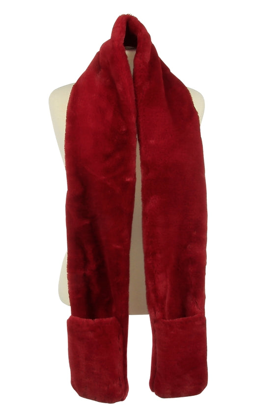 Scarf Fur Plush With Pockets