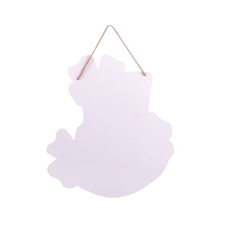 A Wee Bit Irish door hanger featuring a green shamrock pattern on white fabric with wooden hanging loops.