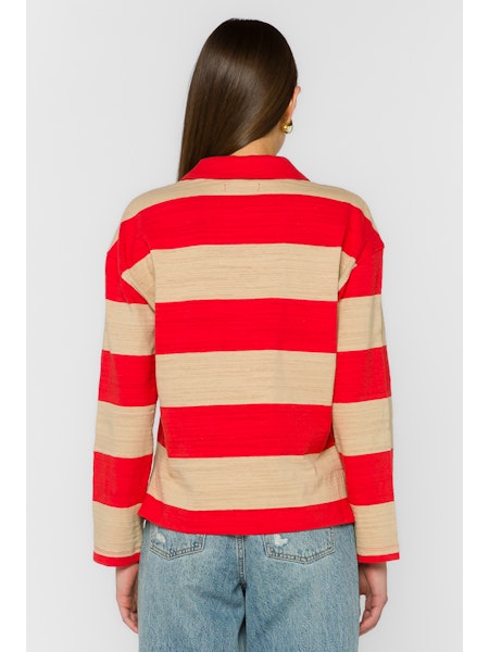 Sailor Long Sleeve Pop Over Rugby Polo Top