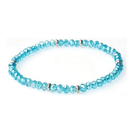 Silver accent mini crystal bracelet with a delicate chain link design.