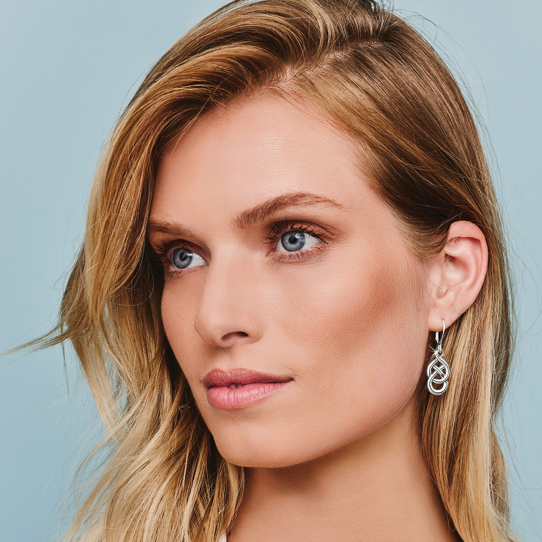 Interlok Braid Petite Leverback Earrings Silver