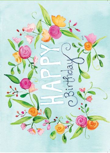 White A6 birthday card with matching envelope featuring the text 'You are a blessing' printed in black.