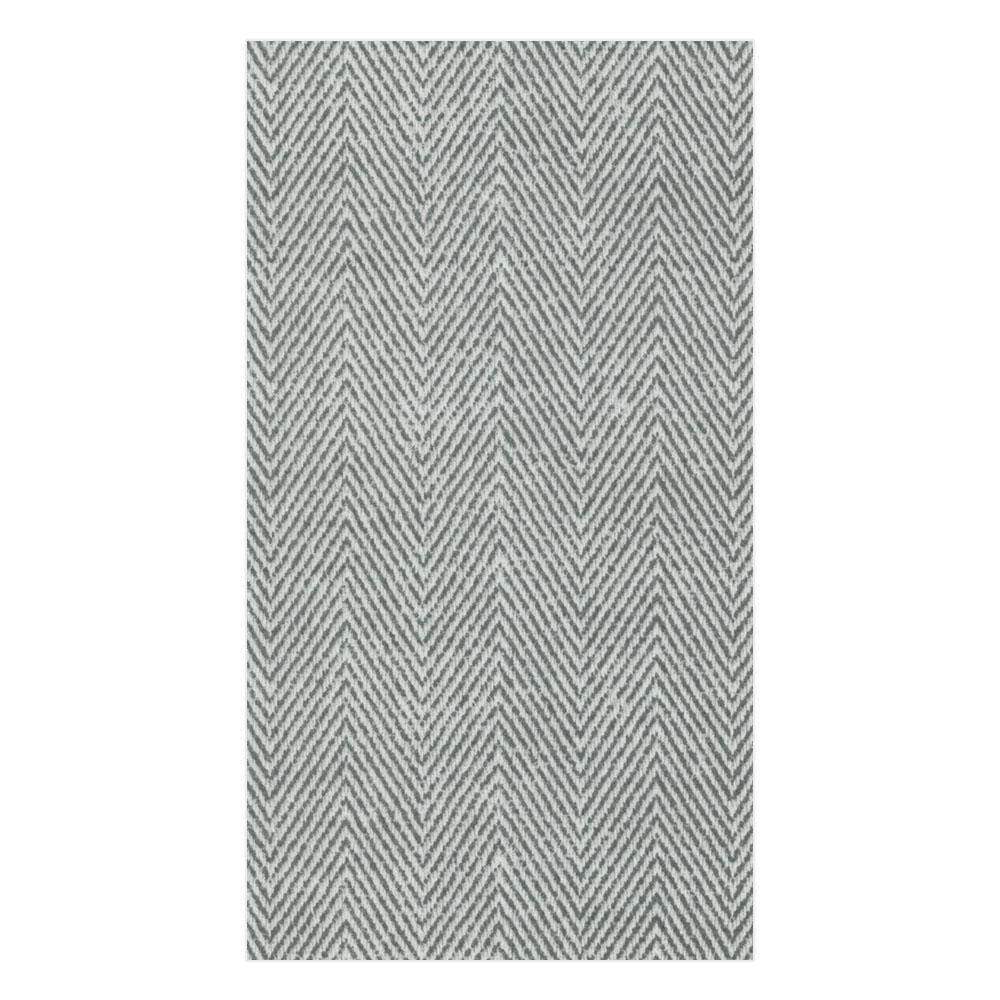 Triple-ply paper guest towel with water-soluble printed pattern in nontoxic ink.