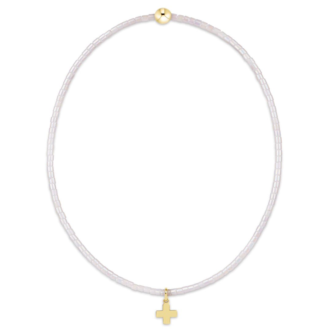 Hope Classic Bracelet with light purple seed beads and a 14kt gold-filled signature cross charm.
