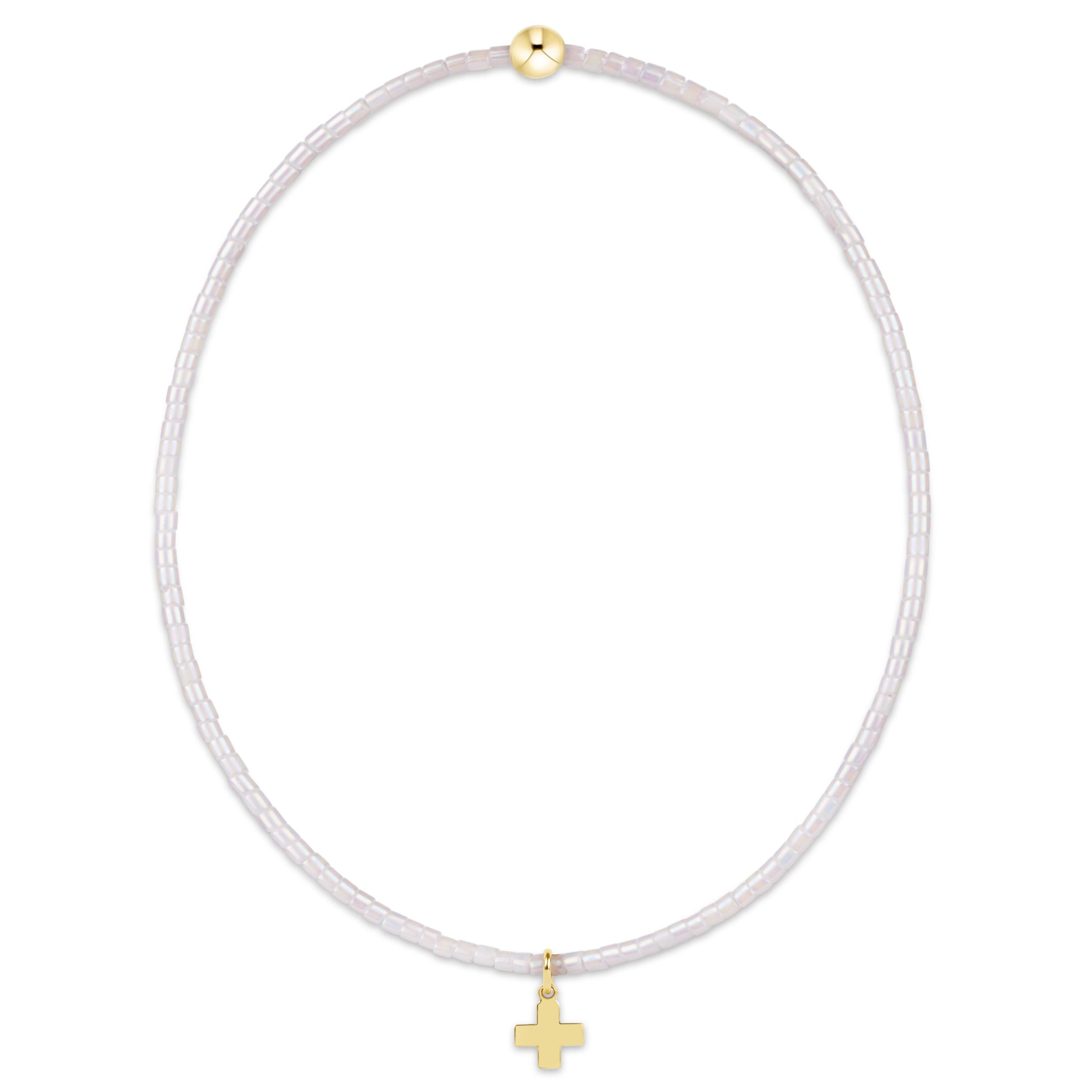 Hope Classic Bracelet with light purple seed beads and a 14kt gold-filled signature cross charm.