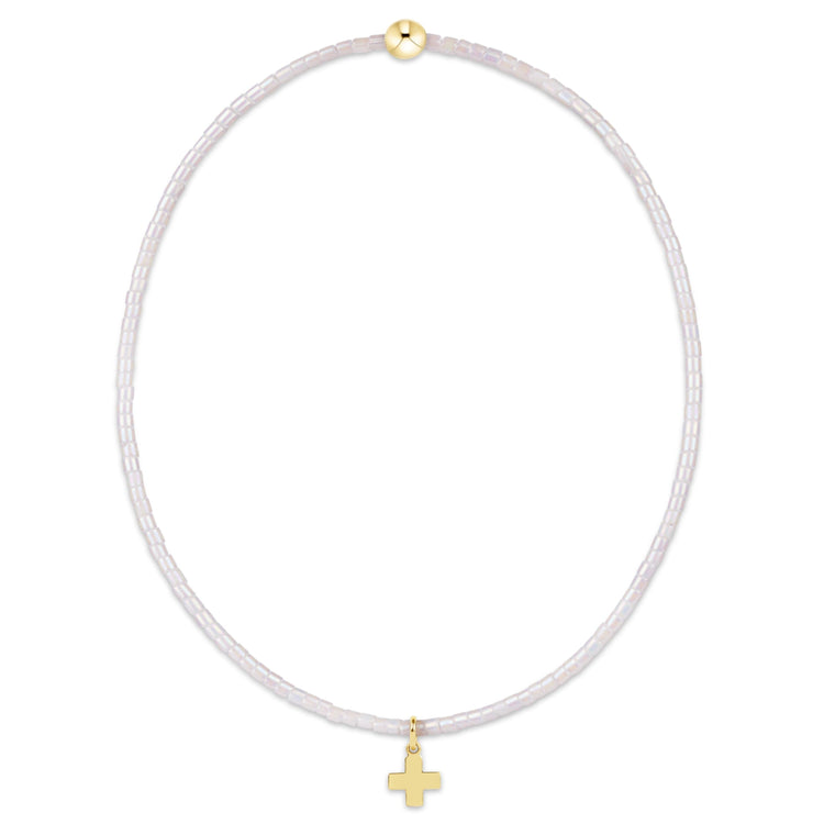 Hope Classic Bracelet with light purple seed beads and a 14kt gold-filled signature cross charm.