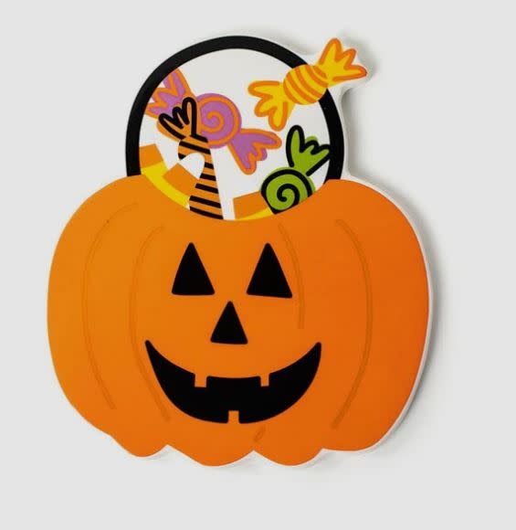 Ceramic treat bucket attachment with hook-and-loop fastener in neutral tone