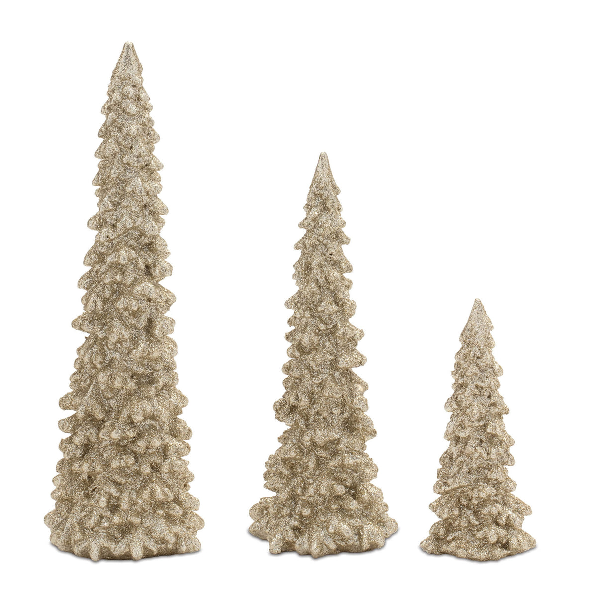 Resin Christmas tree with full lifelike branches in a classic conical silhouette.