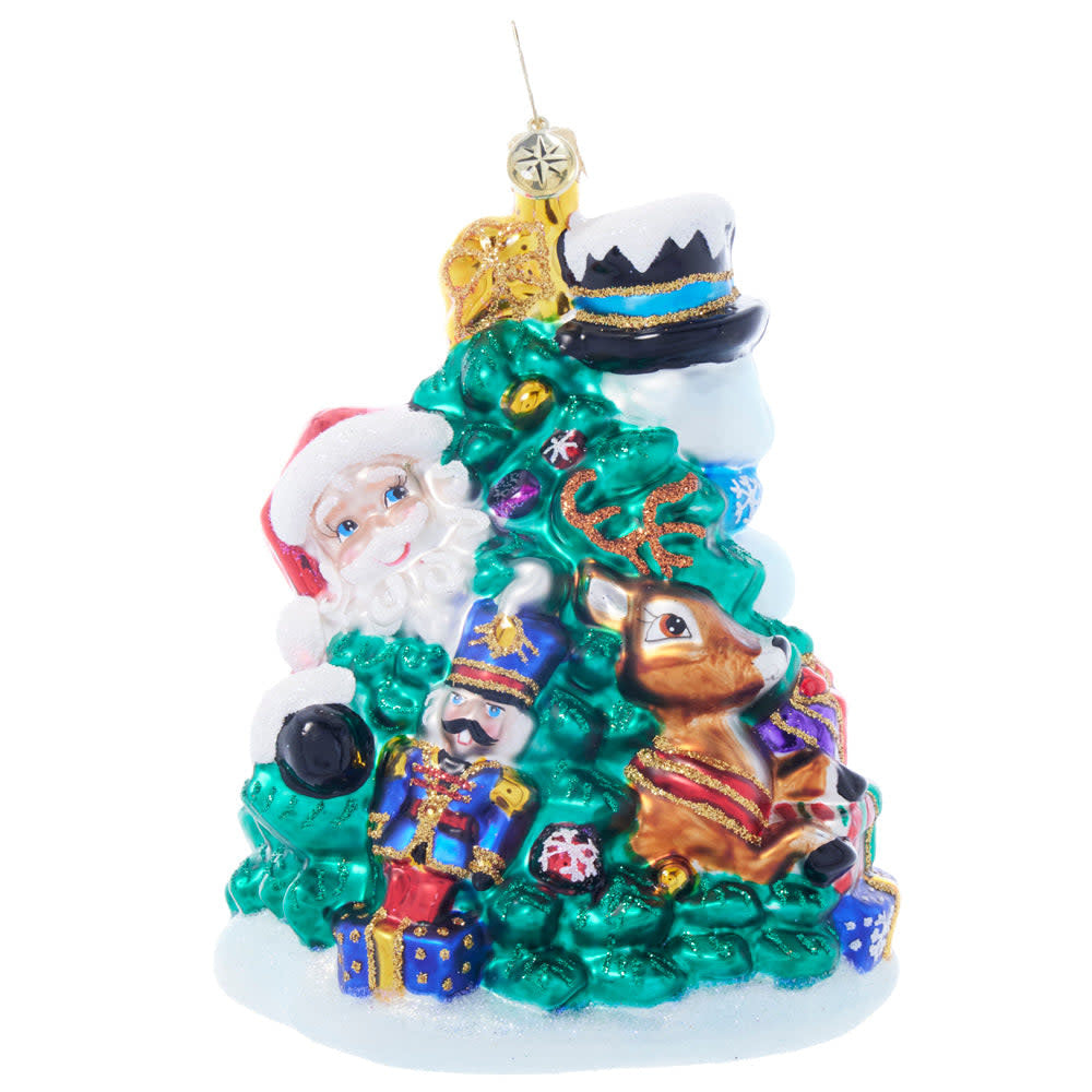 Tree's a Crowd decorative tree figurine with brown trunk texture and green foliage silhouette.
