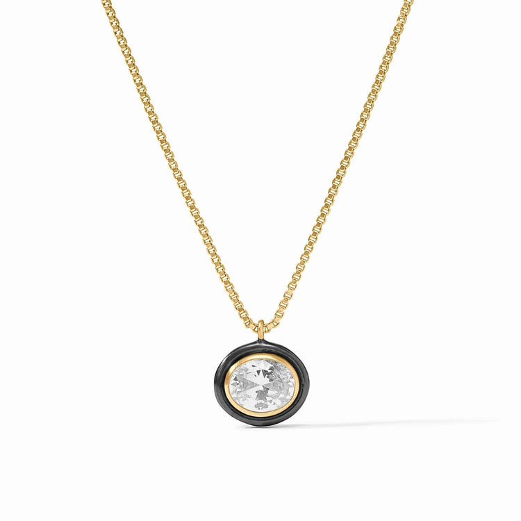 Delicate gold-plated necklace with a cubic zirconia pendant on an adjustable chain.