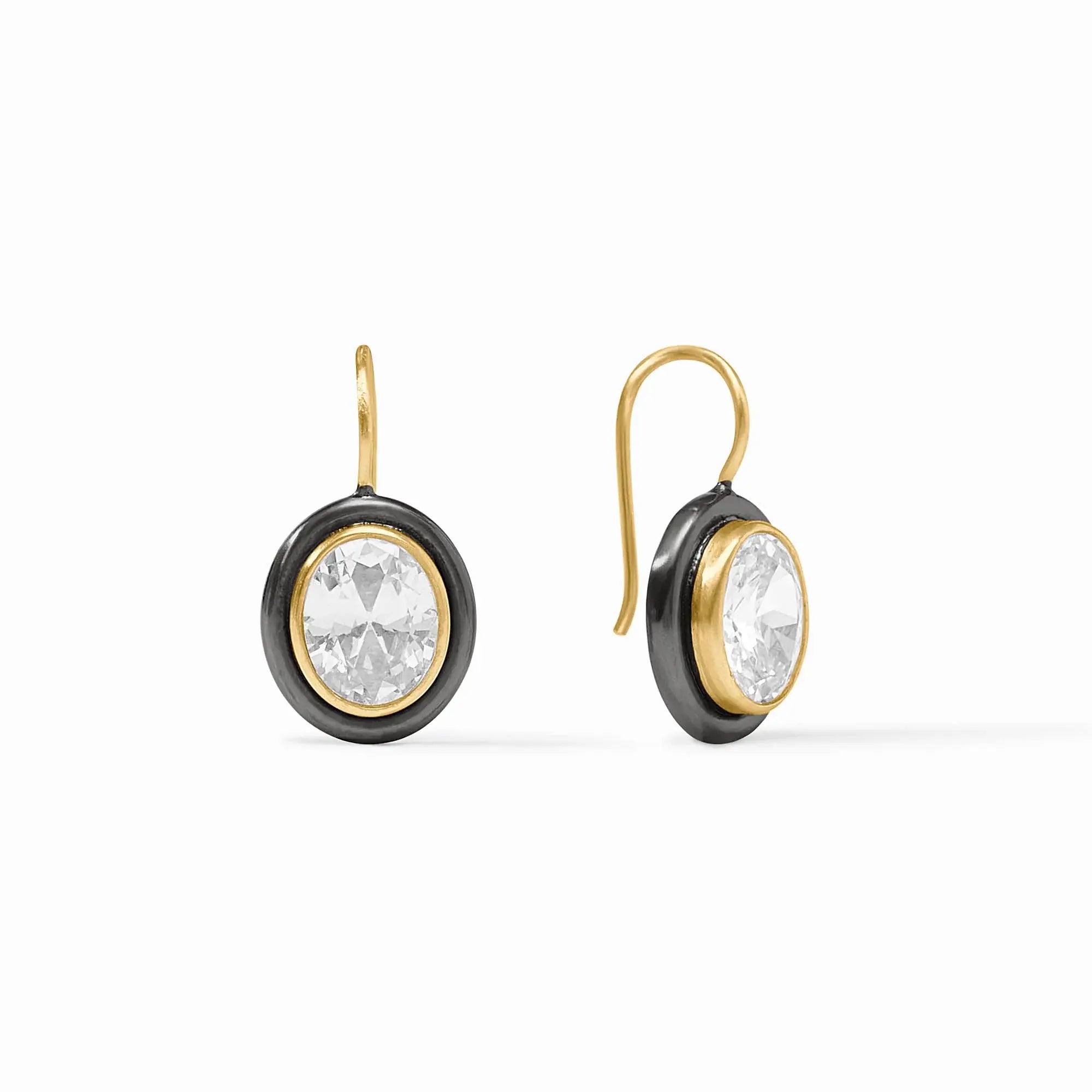 Tribeca earring with cubic zirconia stone in gold-tone finish on French wire