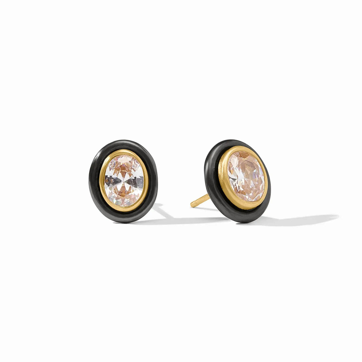 Tribeca stud earrings with cubic zirconia stones in a sleek gold finish