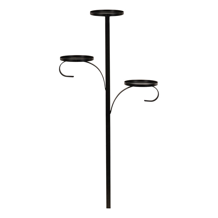 Black Triple Tree Topper with three stacked spheres on a 36-inch iron stand.