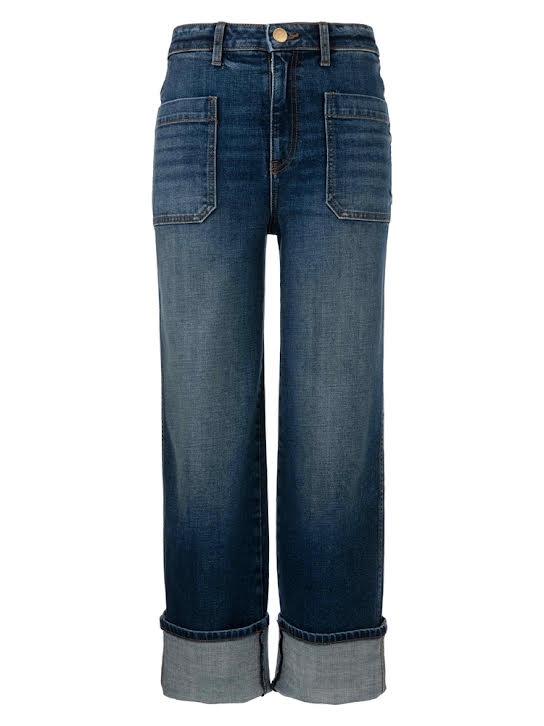 Sienna High Rise Straight Leg-Roll Up Patch Pocket