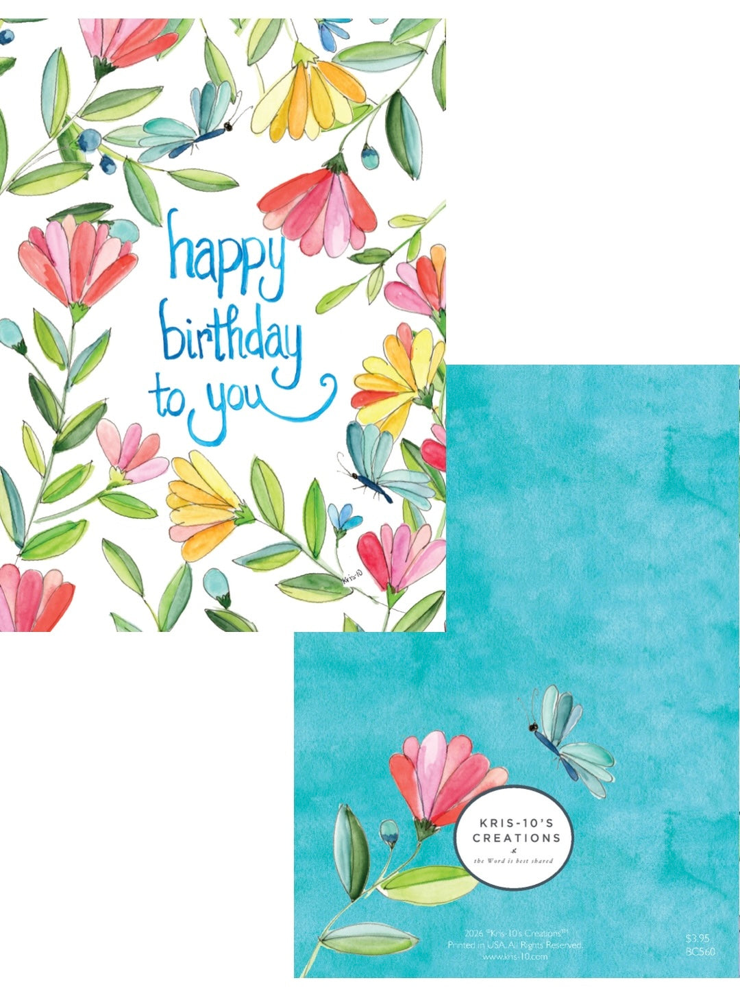 Watercolor birthday card with floral and butterfly patterns and "happy birthday to you" text.