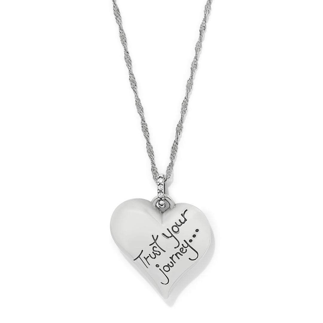 Trust Your Journey Blues Heart Necklace