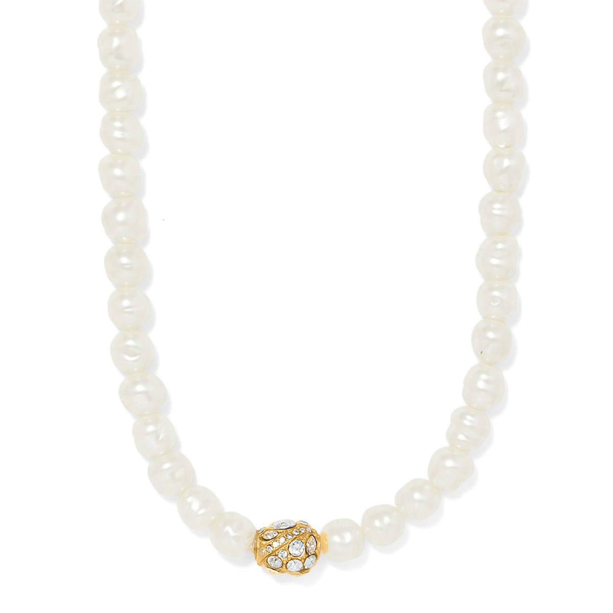 Silver-plated necklace with baroque pearls on a silver chain