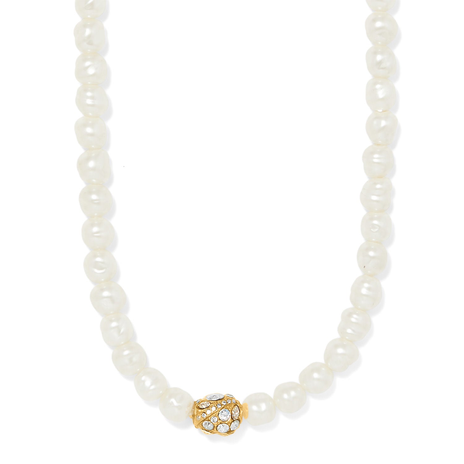 Silver-plated necklace with baroque pearls on a silver chain