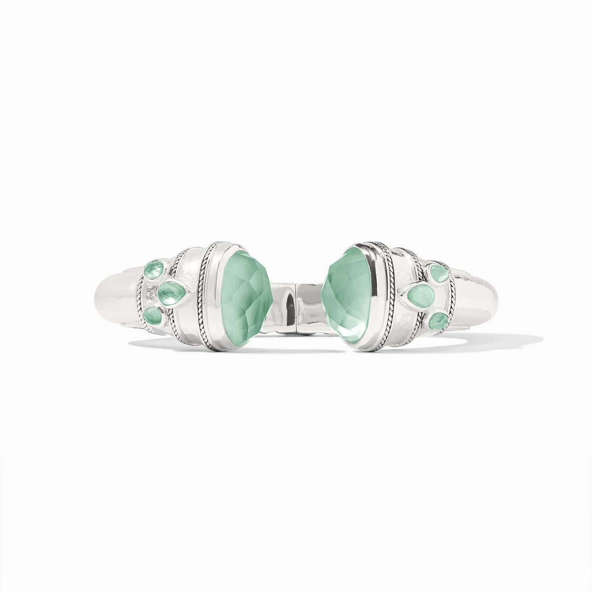 Julie Vos Cannes Cuff in pure silver plate with imported glass stones