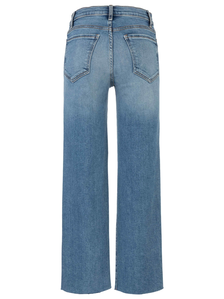 Avery high-rise straight-leg jeans in raw hem with a relaxed fit.