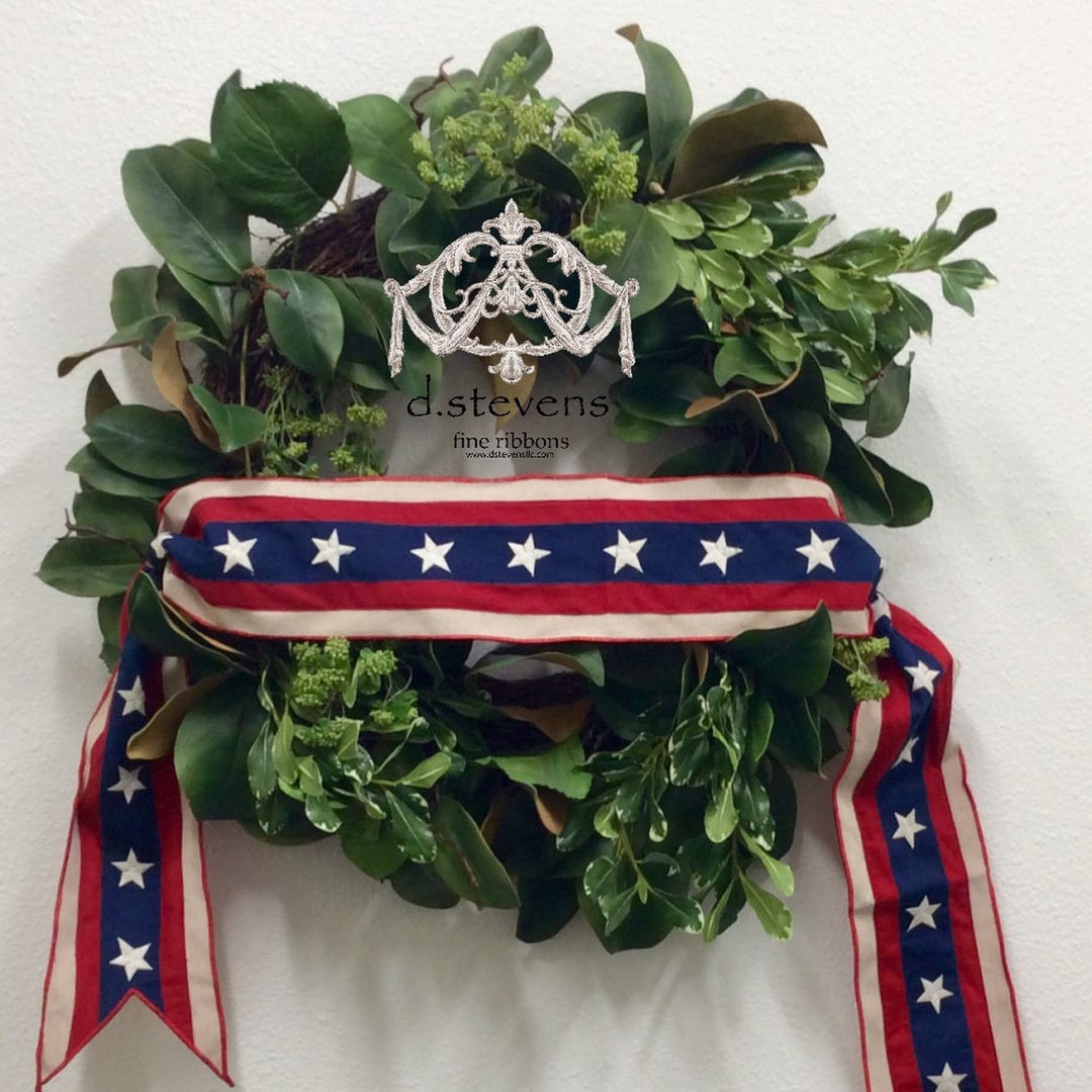 Linen Embroidery Stars and Stipes Americana Banner