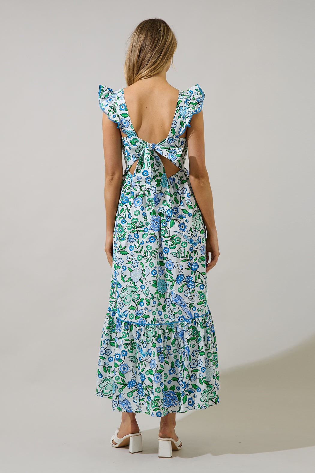 Gianne Floral Mawar Ruffle Maxi Dress