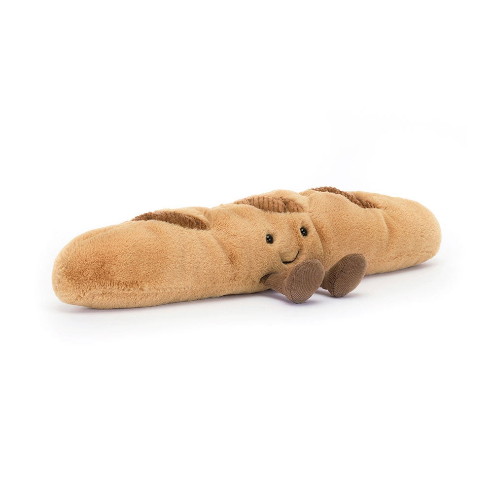 Amuseables Baguette stuffed animal in beige polyester with cotton filling and a hard eye.