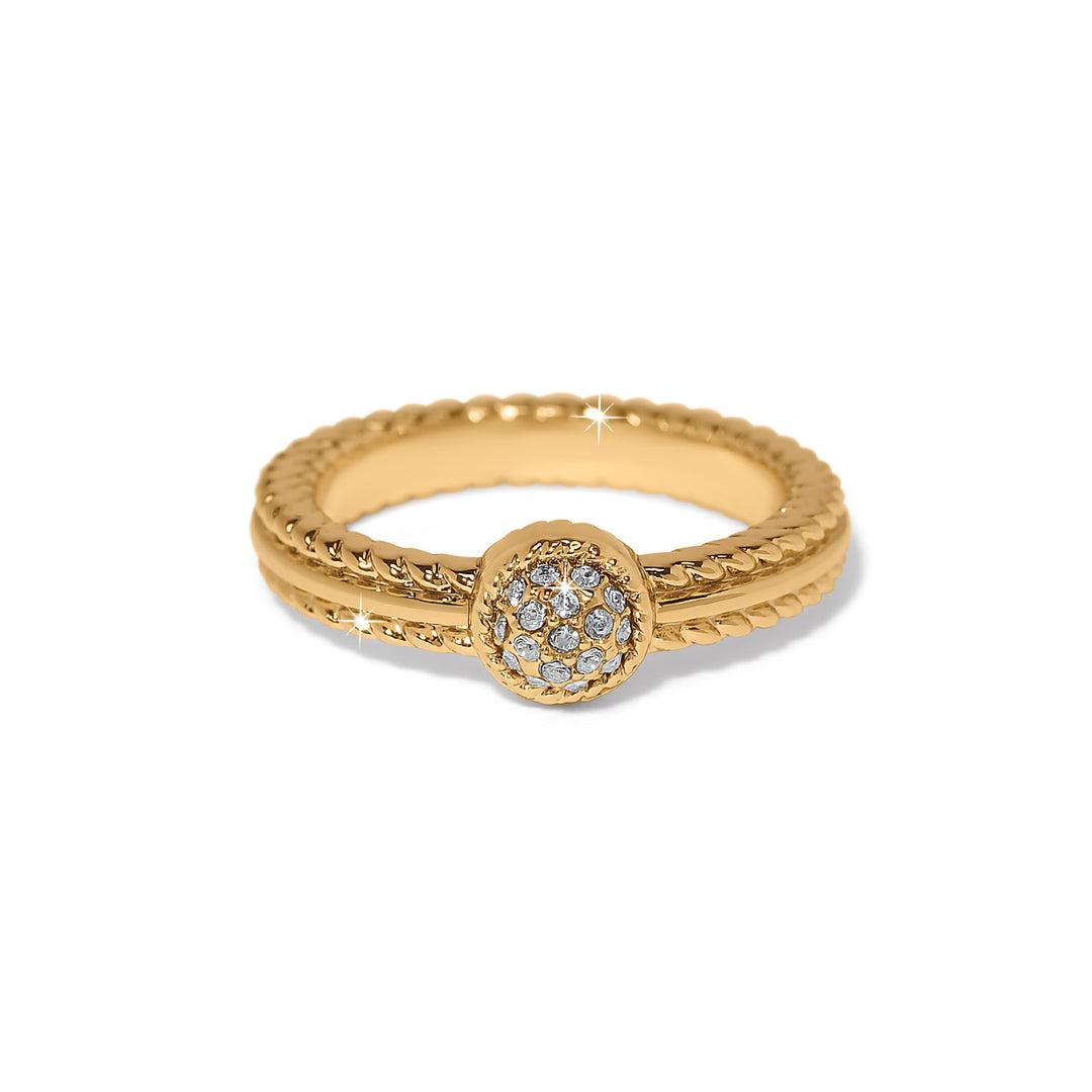 Illumina Celeste Dome Ring featuring fine quality crystals in a dome silhouette with a three-eighths-inch width.