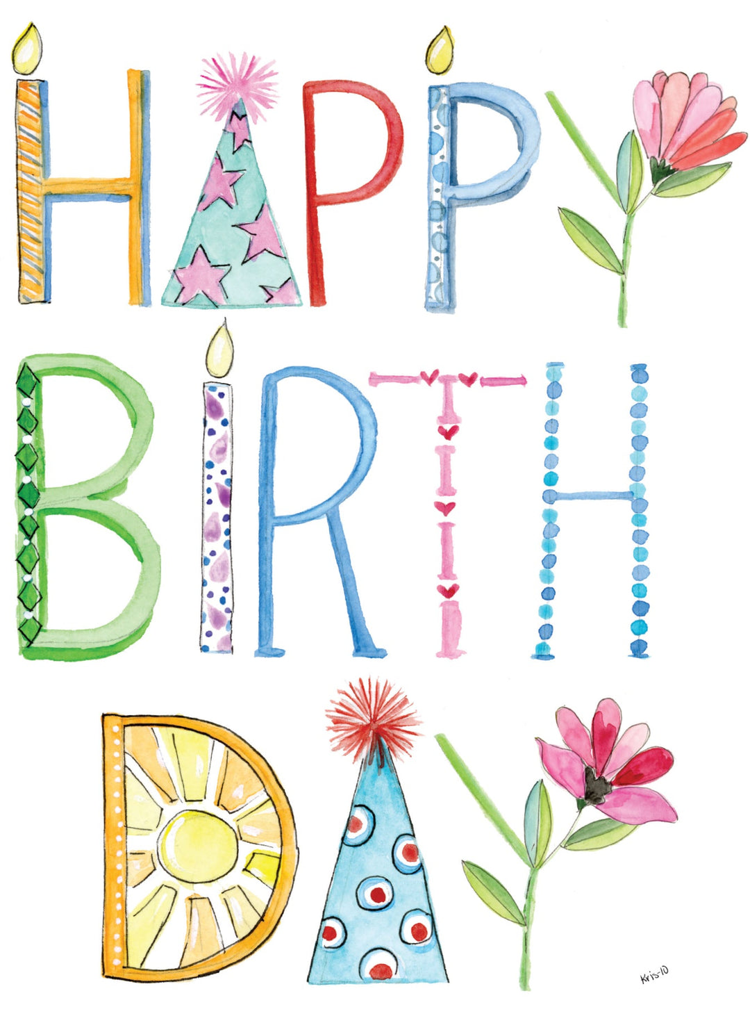 A6 birthday card with stars printed on white paper inside a matching envelope.