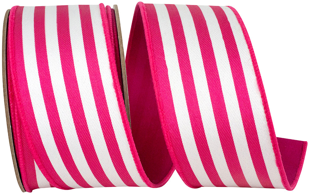2-1/2 Inch Striped Twill Deluxe Dupioni Backed Wired Edge