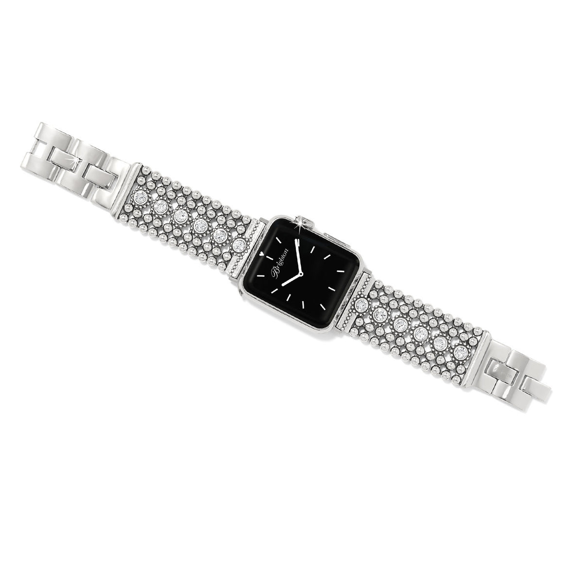 Silver Twinkle Link watch band with shimmering chain links and fold-over clasp
