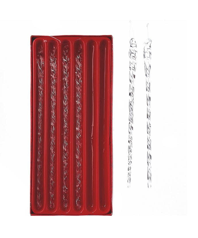 Twisted Glass Icicle Ornaments - Sold as a Set