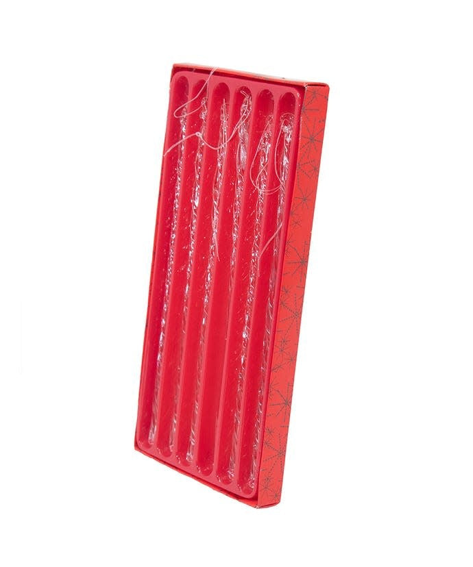 Twisted Glass Icicle Ornaments - Sold as a Set