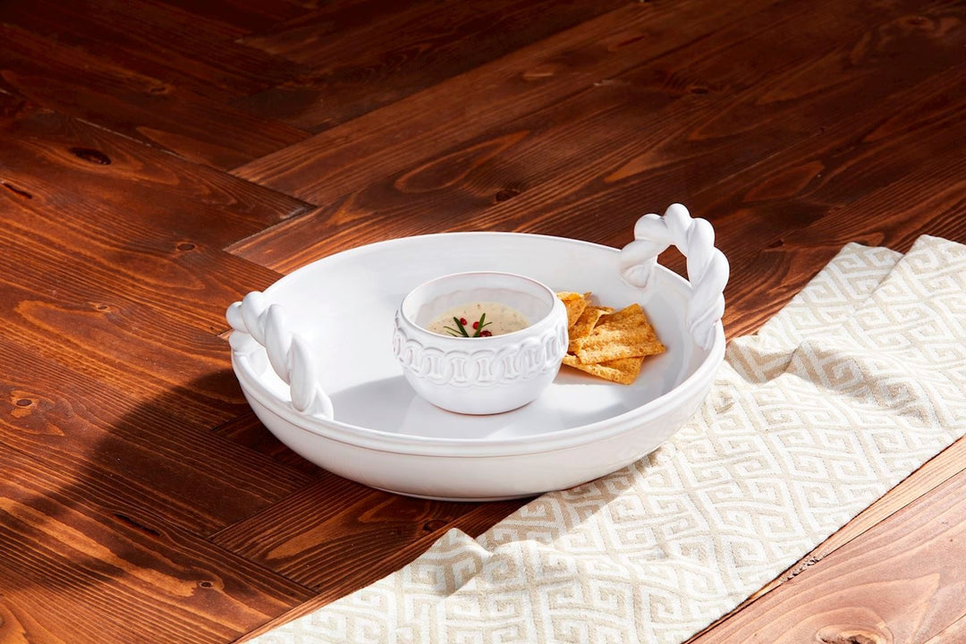 Twisted Handle Chip & Dip Set