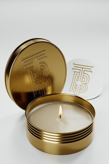 Travel Buddy Candle Tins in a nickel-free wick soy wax aluminum container